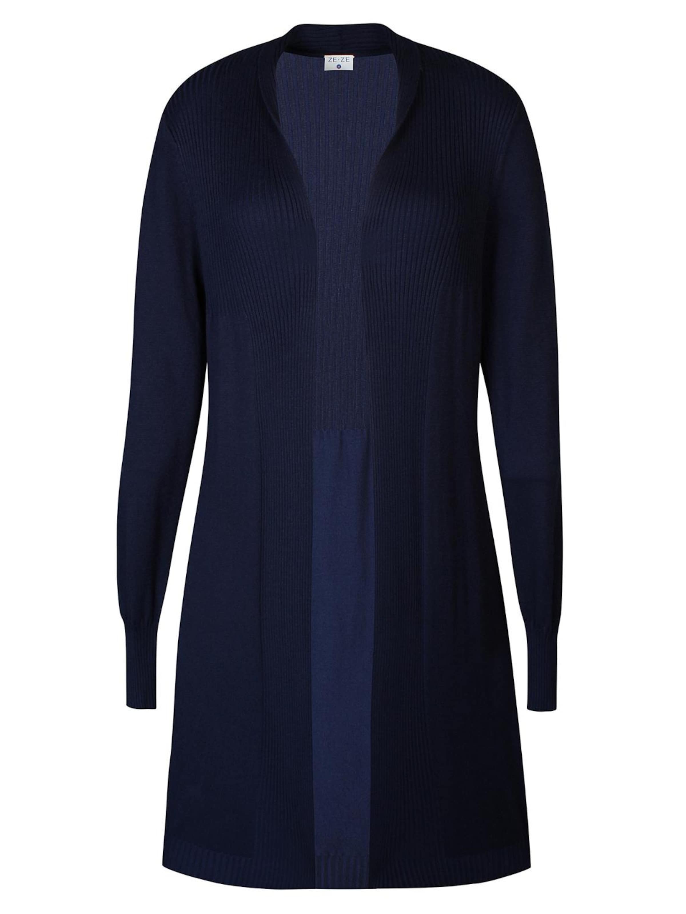 ze-ze Gebreid vest 'Florian 305' in Blauw: voorkant