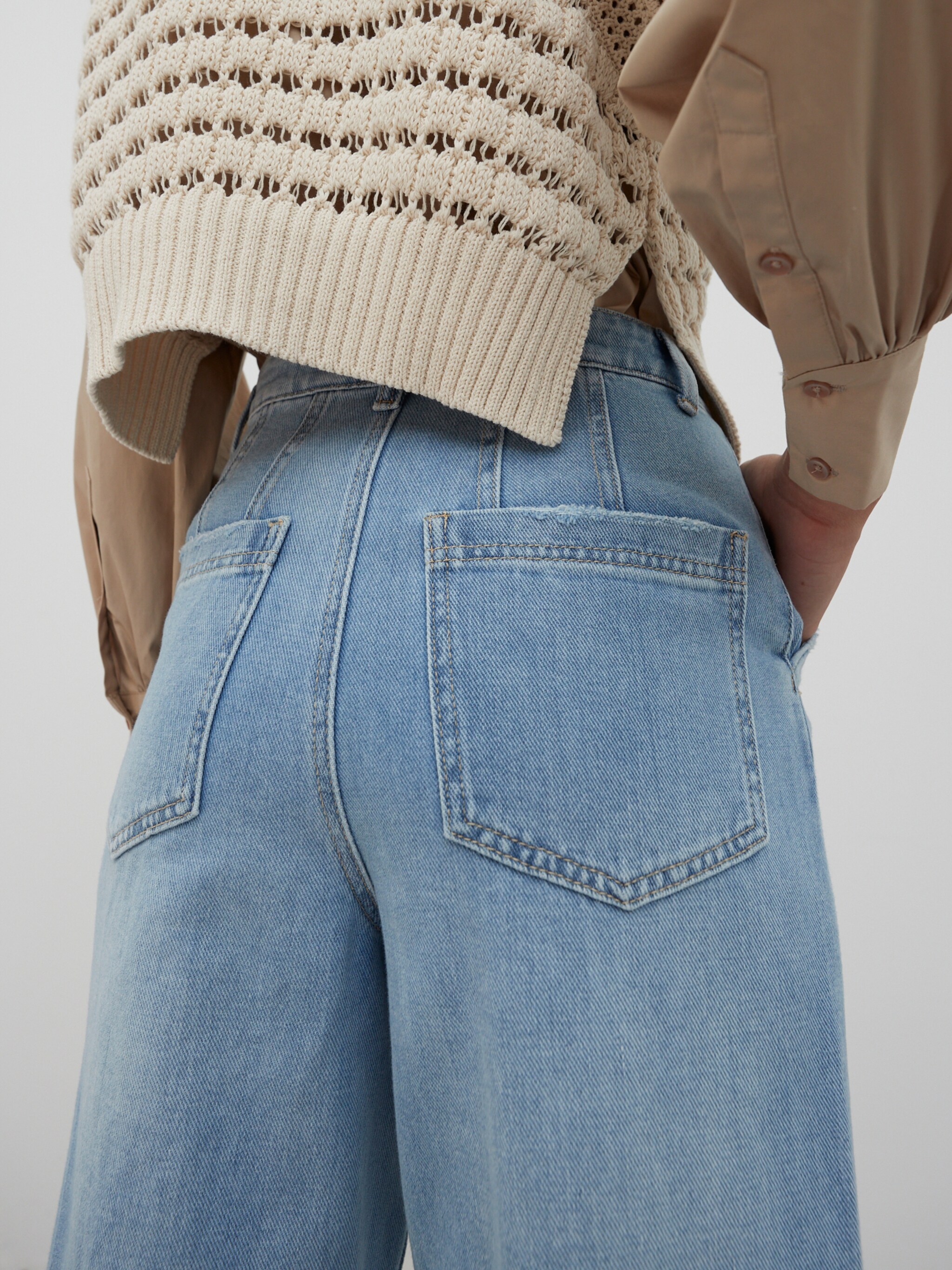 EDITED Producten Bandplooi jeans 'Chelsea' Blauw