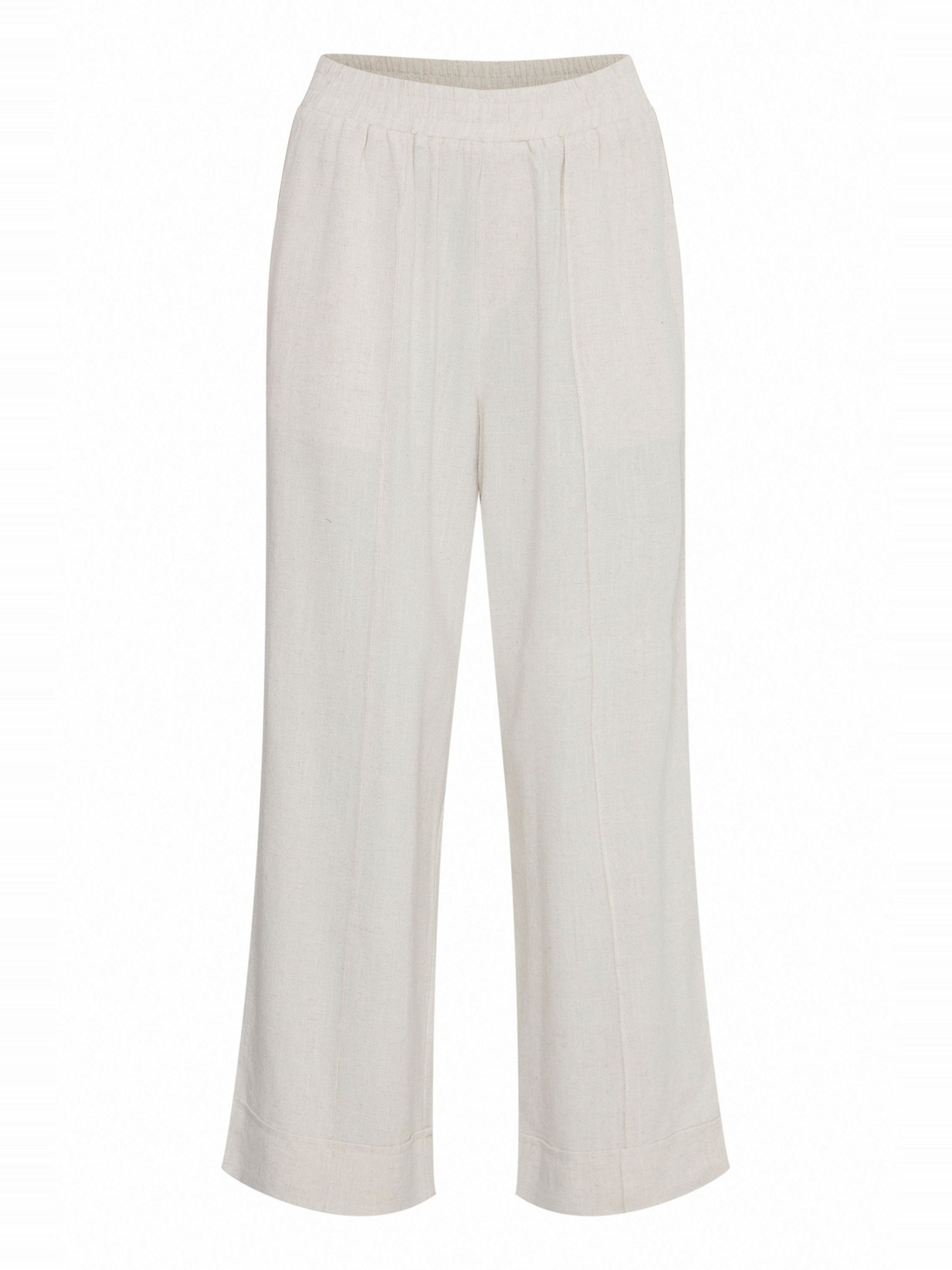 Fransa - Loosefit Calças com vincos 'Atel' em branco: frente