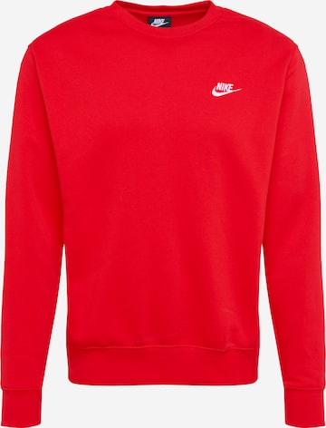 Sweat-shirt 'Club Fleece' Nike Sportswear en rouge : devant