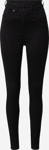 Monki - Skinny Calças de ganga em preto: frente