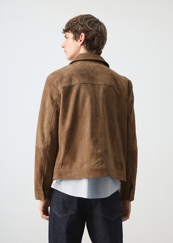 MANGO MAN Between-Season Jacket 'Plym' in Brown