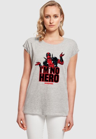ABSOLUTE CULT T-Shirt 'Deadpool - I Am No Hero' in Grau: Vorderseite