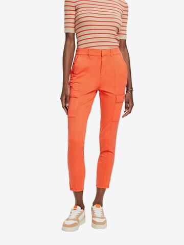 Coupe slim Pantalon cargo ESPRIT en orange : devant