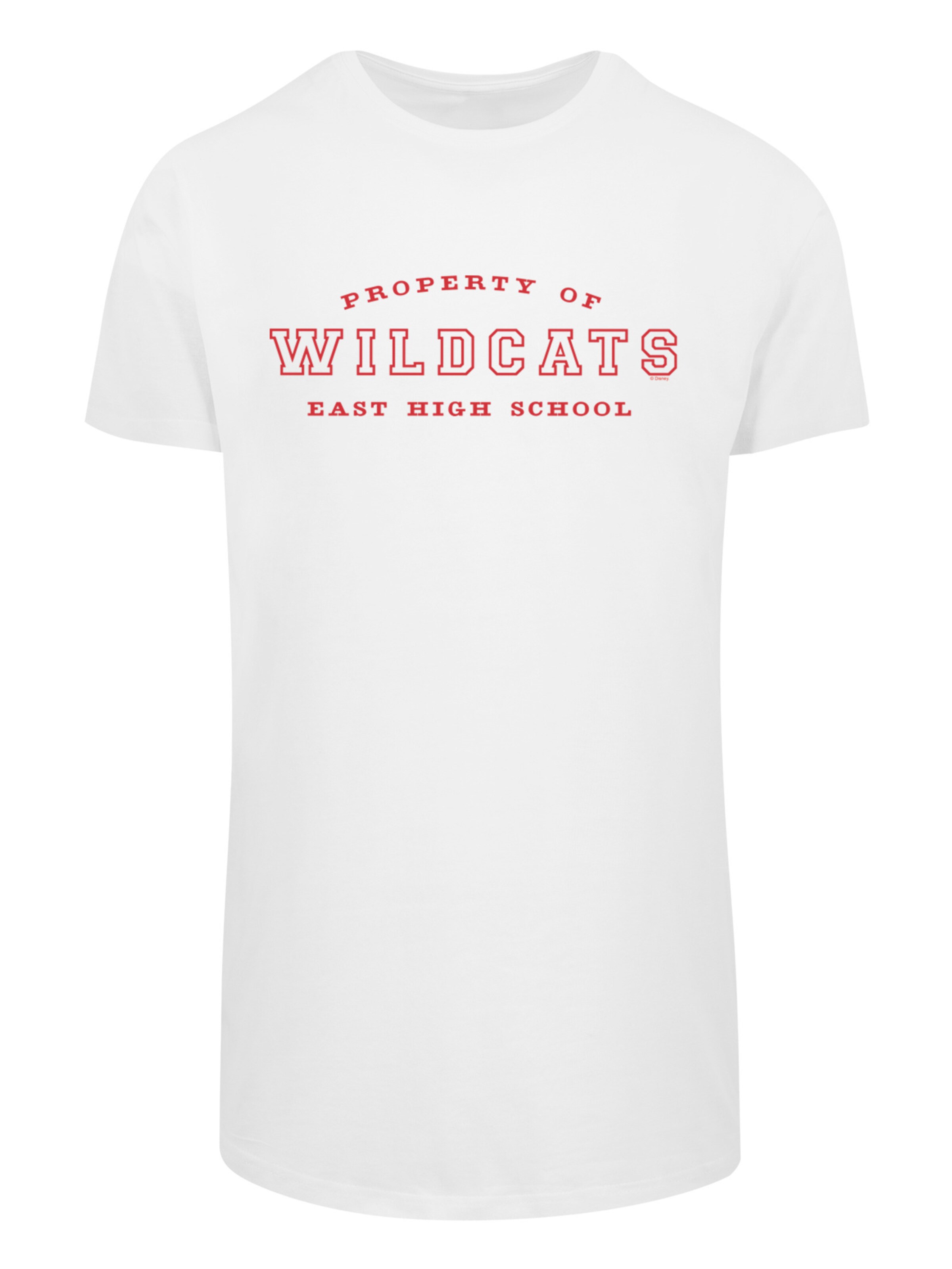 F4NT4STIC Shirt 'Disney High School Musical The Musical Property Of Wildcats' in Wit: voorkant