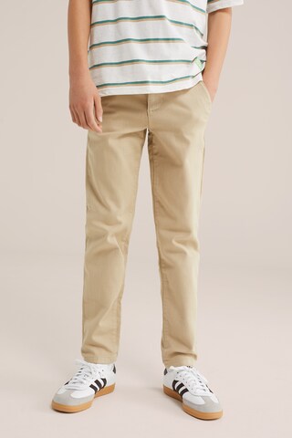 WE Fashion - Slimfit Pantalón en beige: frente