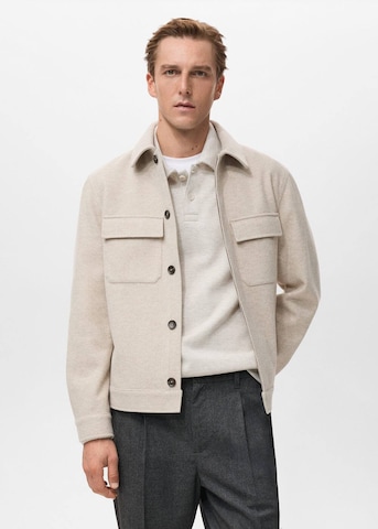 MANGO MAN Sweatjacke 'Alludiap' in Beige: Vorderseite