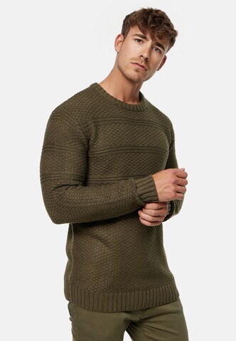 INDICODE JEANS Sweater ' Mirek ' in Green: front