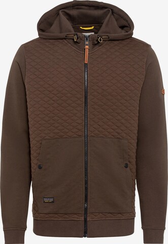 CAMEL ACTIVE Zip-Up Hoodie in Brown: front