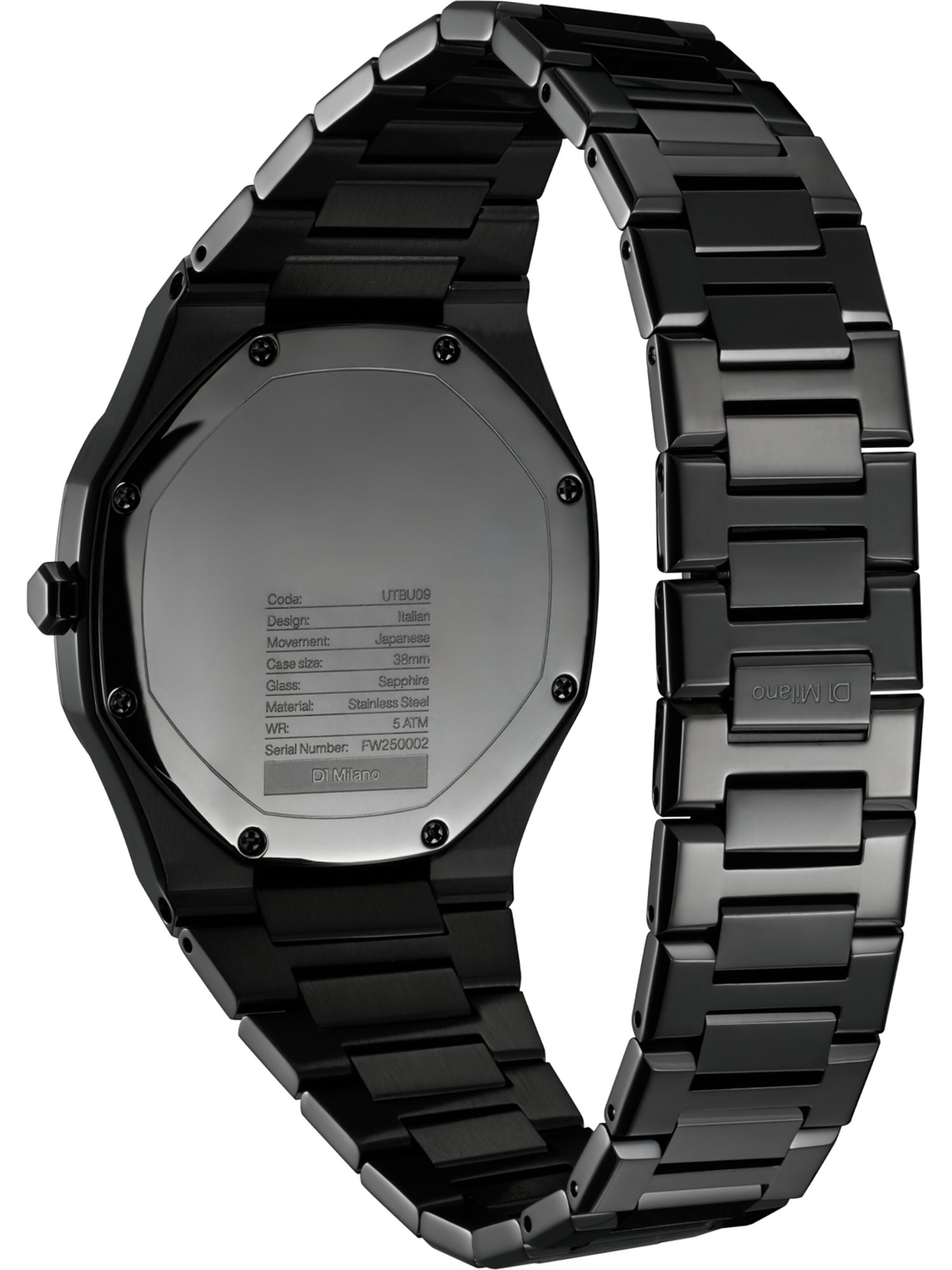 D1 Milano Uhr in Schwarz