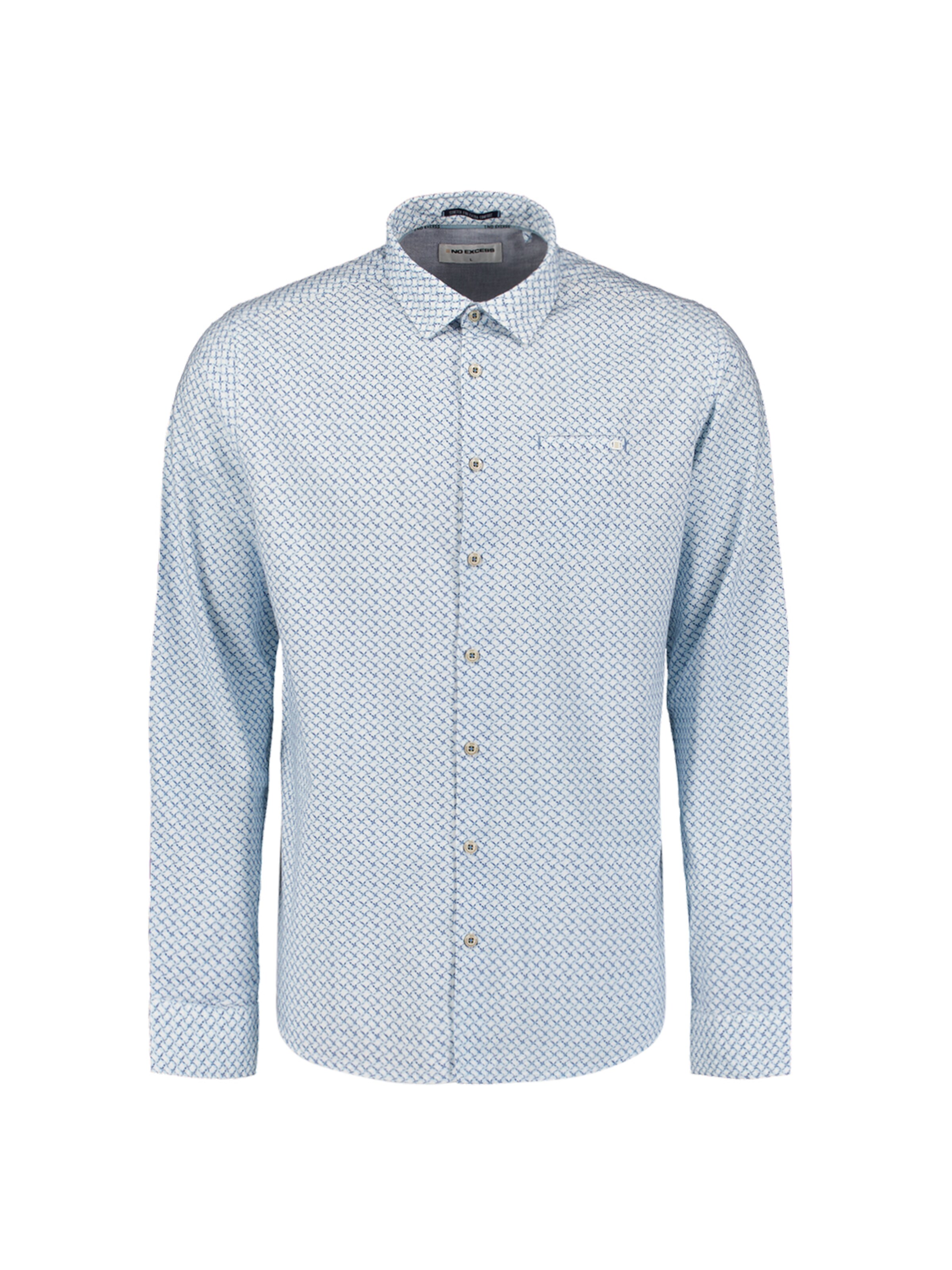 No Excess Rovný strih Košeľa - Modrá: predná strana