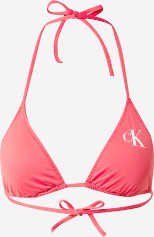 Calvin Klein Swimwear Bikini Top in Pink: front