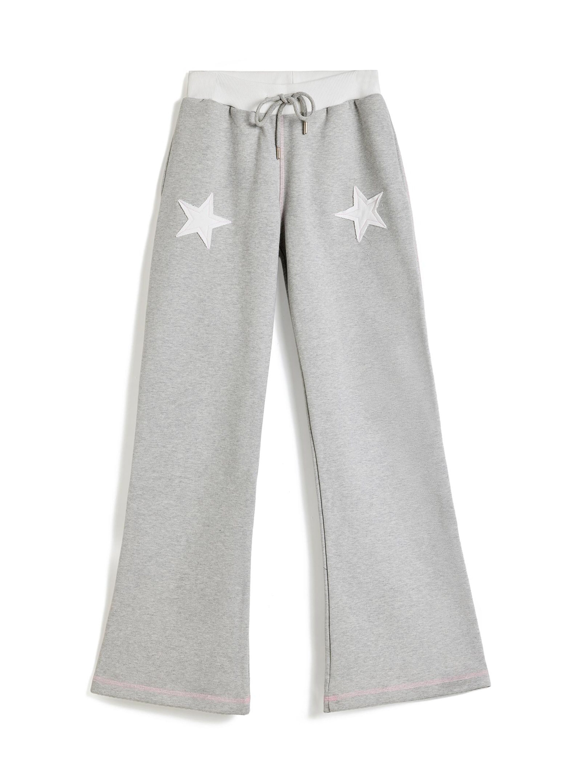 Sl Jeschow Flared Trousers 'SL JESCHOW Grey Jogger' in Grey: front