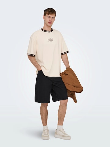 Only & Sons Футболка 'ONSLES CLASSIQUES' в Бежевый