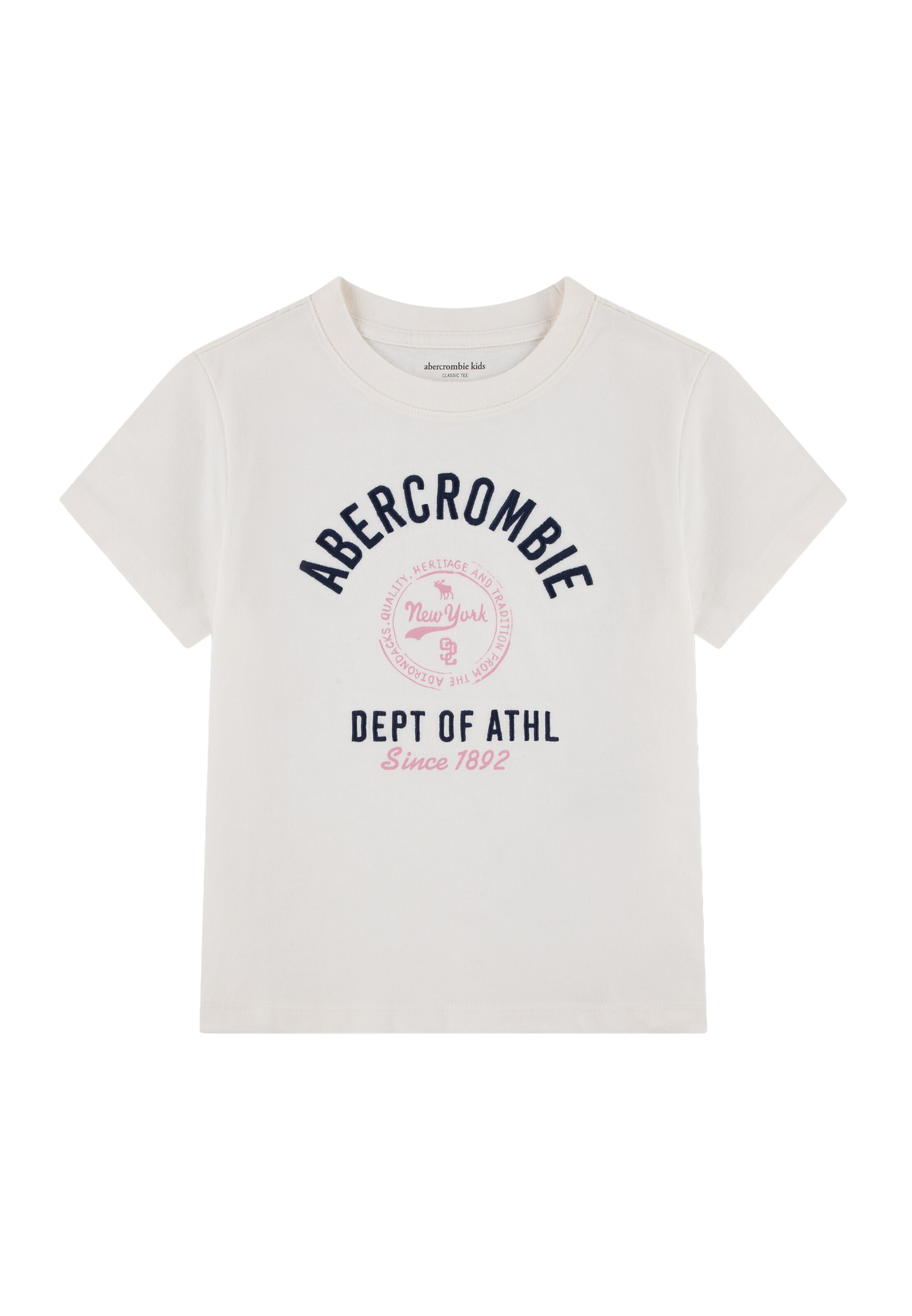 Abercrombie & Fitch Μπλουζάκι 'CORE CLASSIC' σε 110-116 σε ναυτικό μπλε / ανοικτό ροζ / λευκό, Άποψη προϊόντος