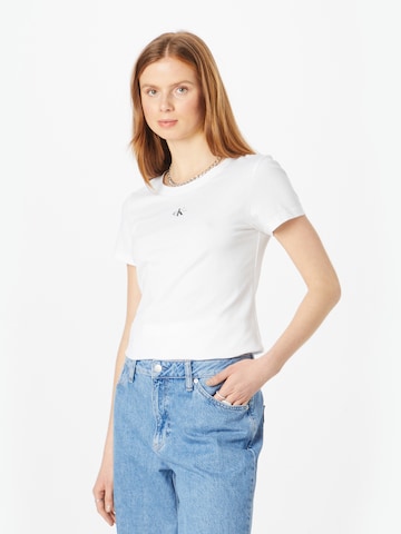 Calvin Klein Jeans قميص بلون أبيض: الأمام