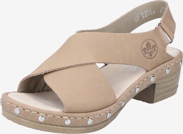 Rieker Sandalen met riem in Beige: voorkant