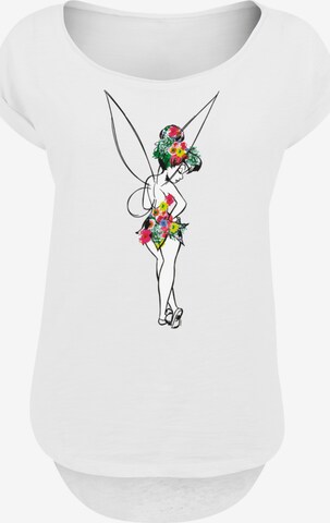 T-shirt 'Disney Peter Pan Flower Power' F4NT4STIC en blanc : devant
