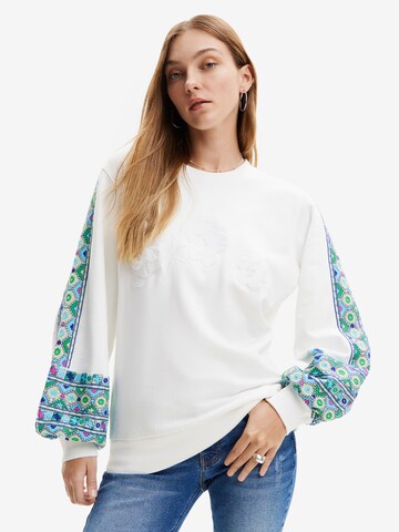 Sweat-shirt Desigual en blanc : devant