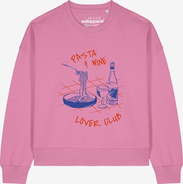 Sweat-shirt 'Pasta lover club ' Watapparel en rose : devant