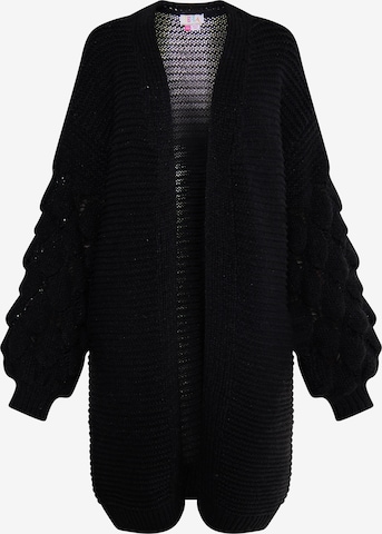 IZIA Knit Cardigan 'Gaya' in Black: front