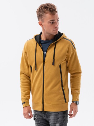 Ombre Zip-Up Hoodie 'B1076' in Yellow: front