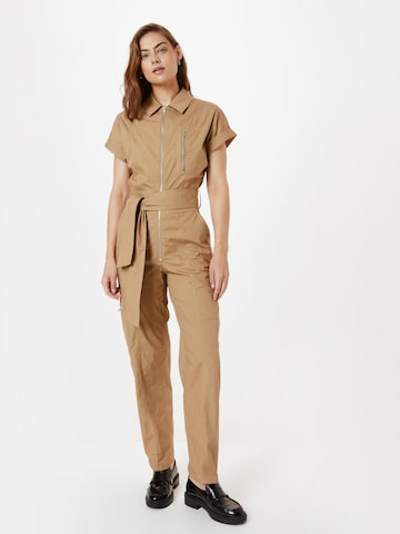 Warehouse Jumpsuit i beige: forside