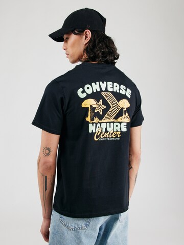 CONVERSE - Camisa 'NATURE CENTER' em preto: frente
