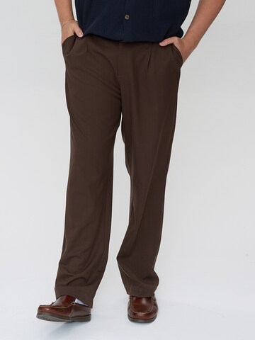 Dxnmxrk Wide leg Pants 'DXGais' in Brown: front