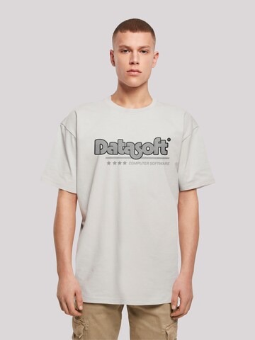 F4NT4STIC T-Shirt 'DATASOFT Logo black Retro Gaming SEVENSQUARED' in Grau: predná strana