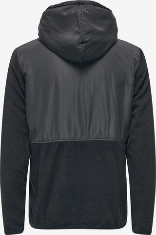 Only & Sons Fleecejacke 'Noah' in Schwarz