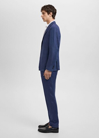 MANGO MAN Regular Pleated Pants 'Salerno' in Blue