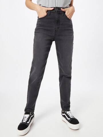 LEVI'S ® Tapered Jeans 'High Waisted Mom Jean' in Black: front