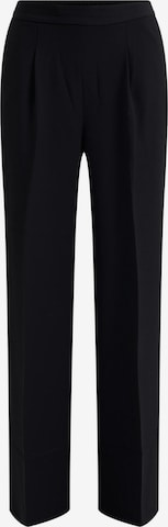 WE Fashion Regular Trousers with creases in Black: front