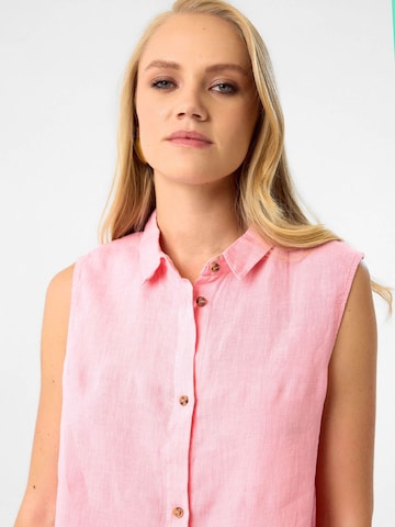 DIMI Blouse 'Kurze Damen Leinen Top' in Pink