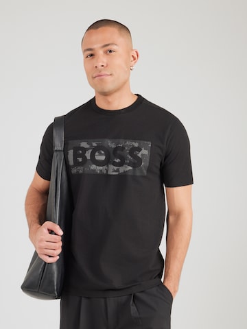 BOSS Shirt 'Globe' in Zwart: voorkant