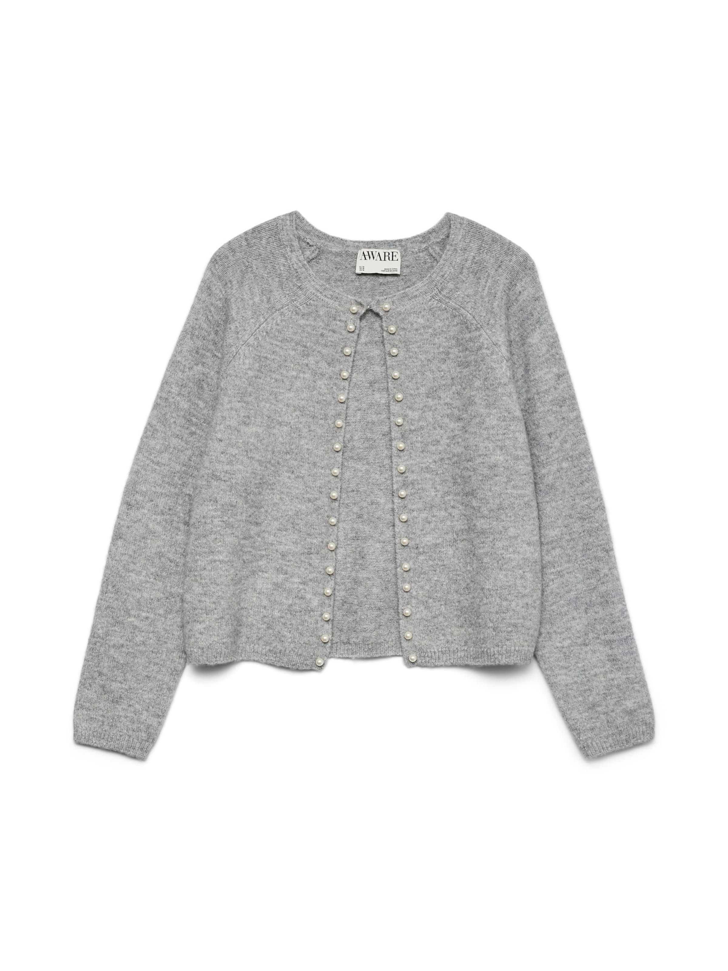 Cardigan 'AWMAGALENE' VERO MODA en gris : devant