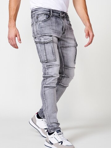 KOROSHI Skinny Cargo jeans in Grey: front