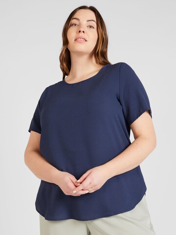 ONLY Carmakoma Blouse 'Vica' in Blauw: voorkant