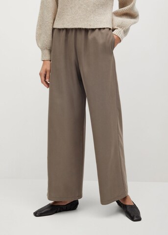 MANGO Wide leg Broek 'Tenci-A' in Bruin: voorkant