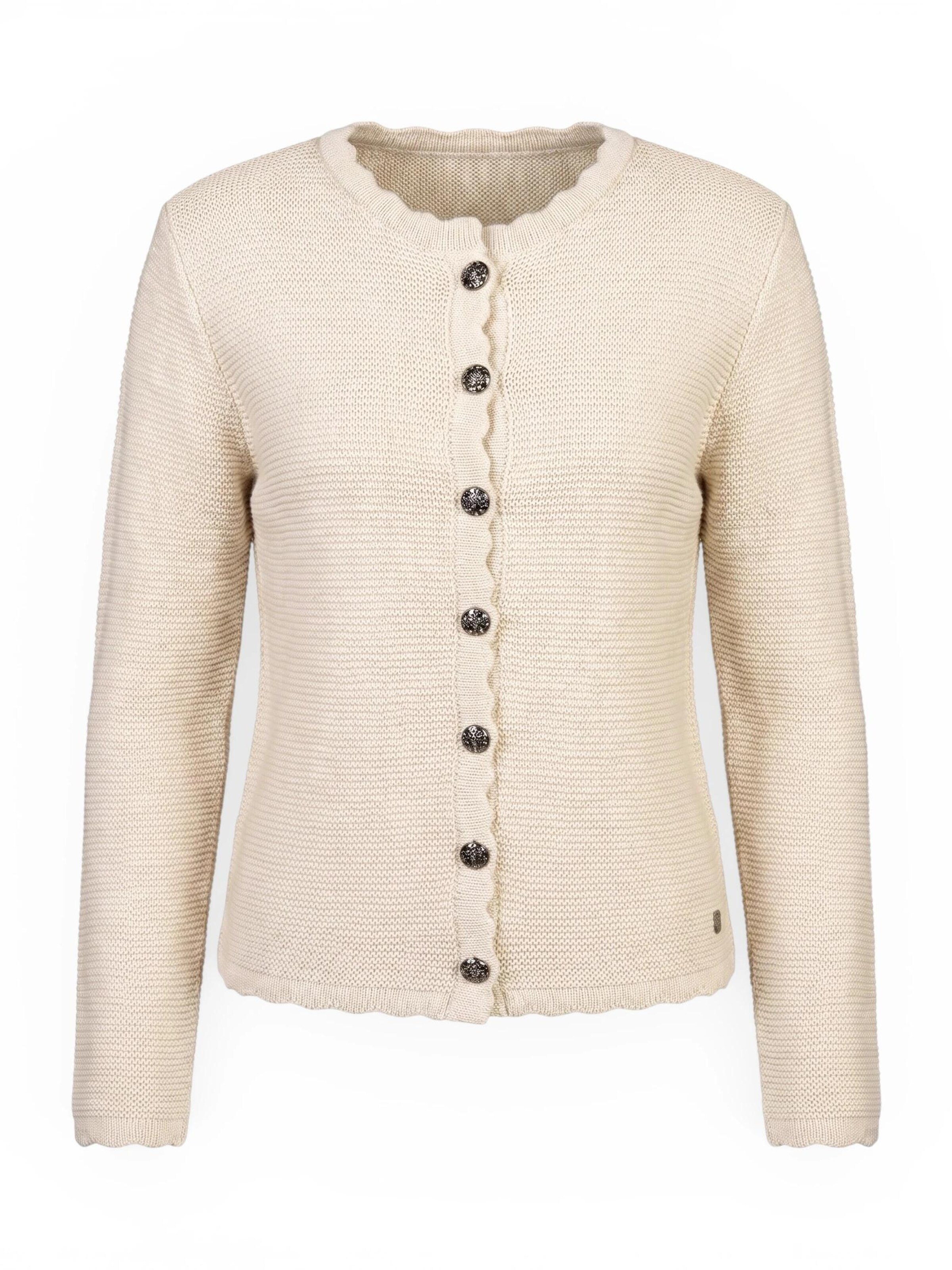 Trachtl Strickjacke 'Mona Taupe'‌‌ in Beige: Vorderseite
