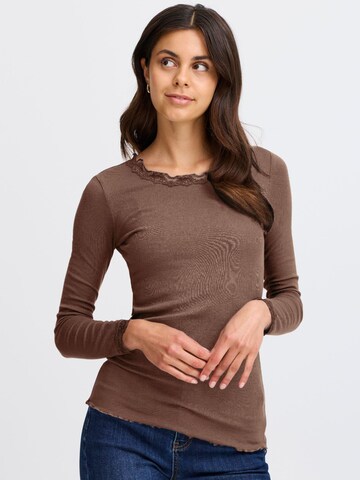 Fransa Shirt 'Hizamond' in Brown: front