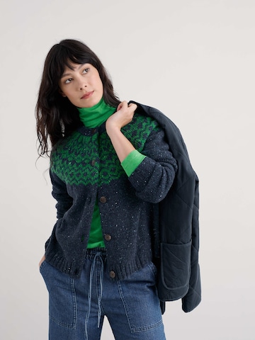 Seasalt Cornwall Gebreid vest 'Port Kinnis' in Blauw: voorkant