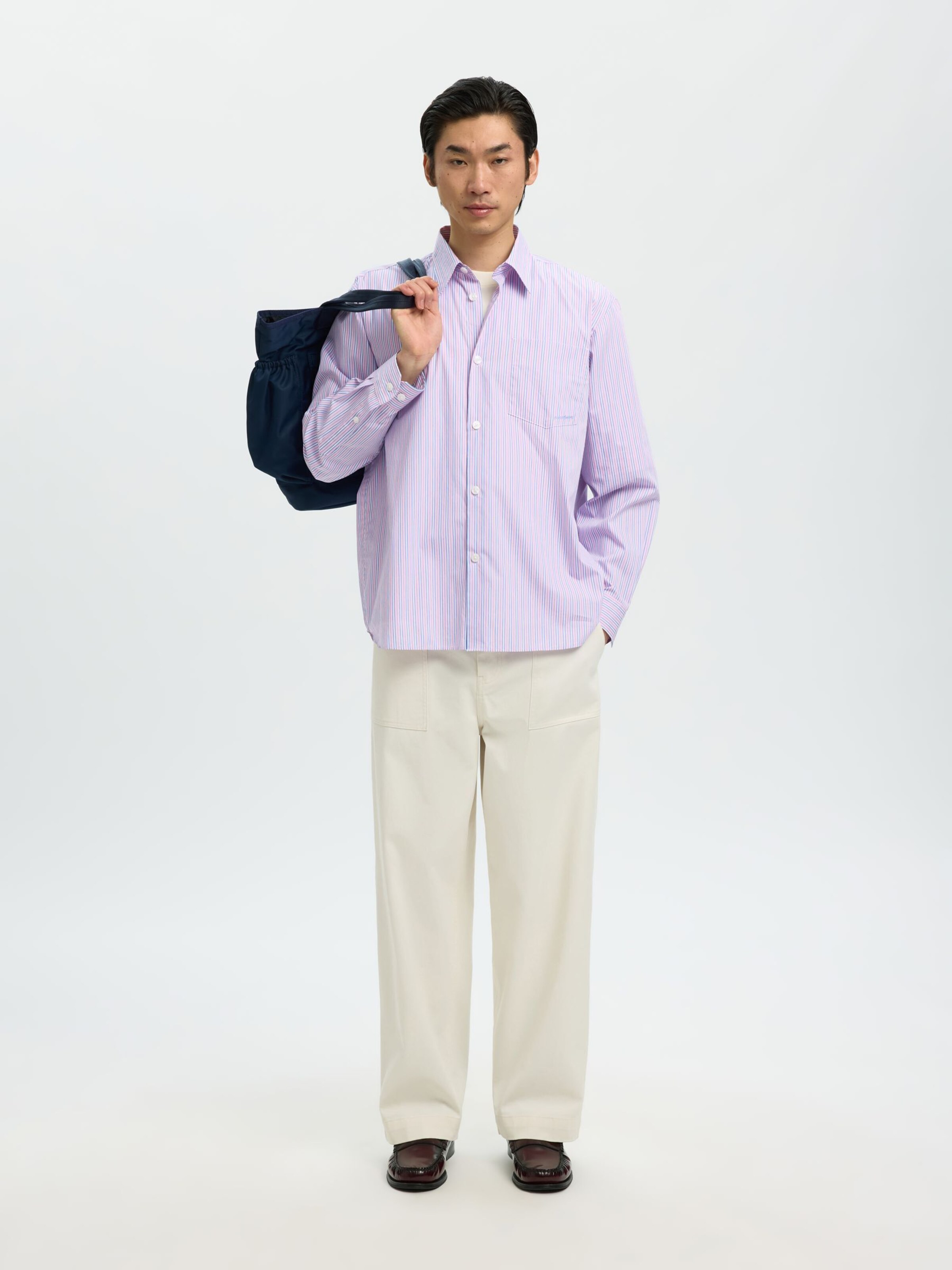 SELECTED Comfort fit Button Up Shirt in Pink
