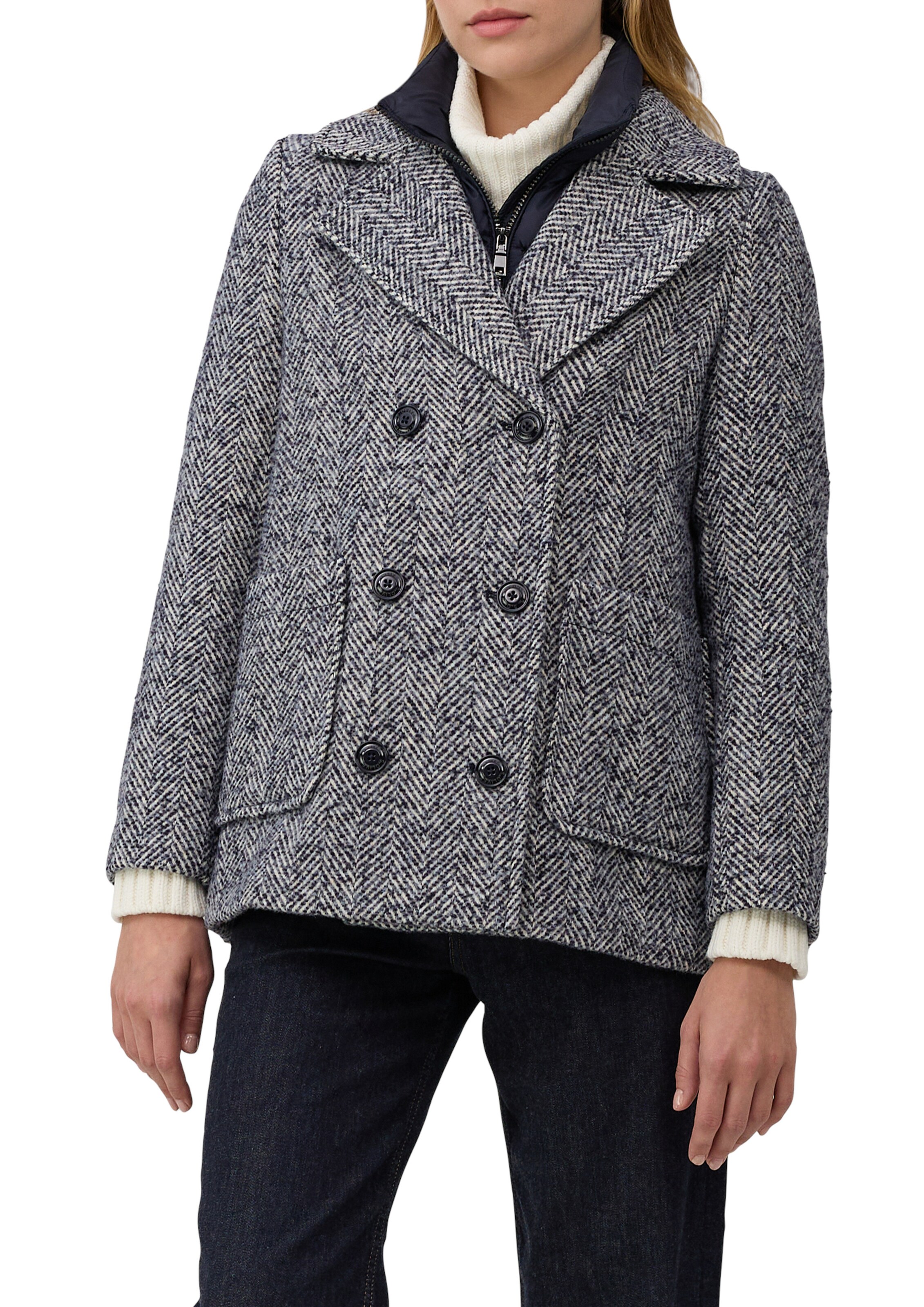s.Oliver Between-Seasons Coat in Blue: front