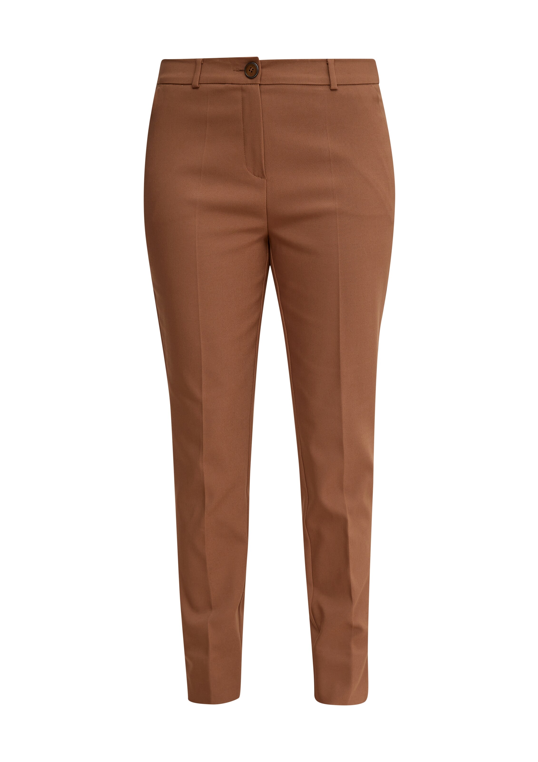 COMMA Trousers with creases in Brown: front