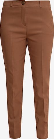 COMMA Tapered Pleated Pants in Brown: front