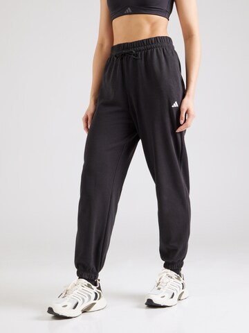 ADIDAS SPORTSWEAR Tapered Sportbroek 'Essentials' in Zwart: voorkant