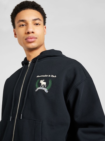 Abercrombie & Fitch - Sudadera con cremallera 'PREMIUM TECH' en negro