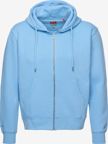 smiler. Zip-Up Hoodie in Blue: front